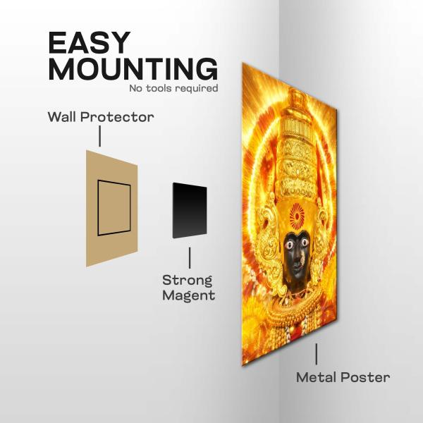 Amba Devi: The Golden Mother of Power & Protection Metal Poster