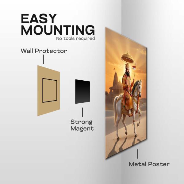 Baba Ramdev Ji: Divine Protector & Guiding Saint Metal Poster