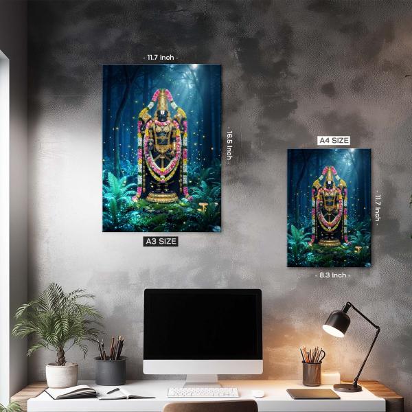 Lord Venkateswara Balaji: The Eternal Protector of Dharma & Divine Abundance | Celestial Metal Poster