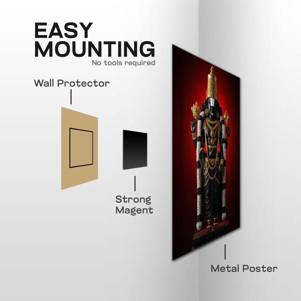 Shree Venkateswara (Balaji): Lord of Infinite Grace & Divine Abundance | Celestial Metal Poster