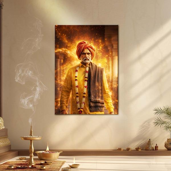 Balu Mama Tejasvi: The Living Flame of Faith & Grace Metal Poster