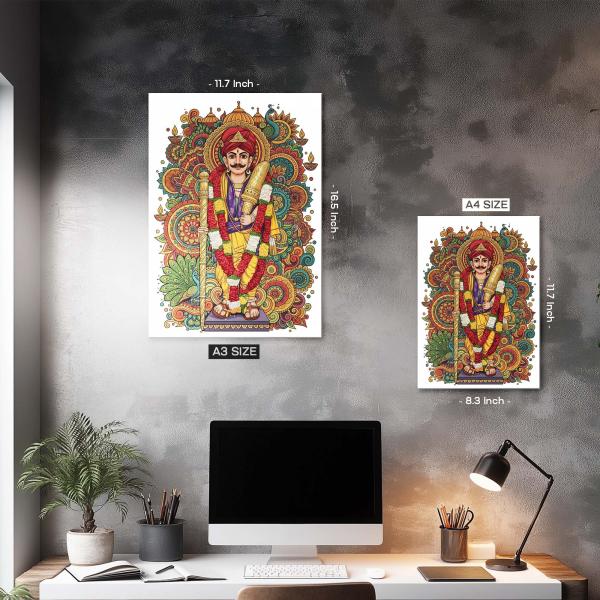 Shree Dev Bodageshwar Rakhandar: The Guardian of Justice, Courage & Sacred Duty | Divine Metal Poster