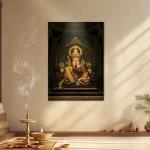 Shri Ganesha: The Golden Remover of Obstacles | Divine Metal Poster