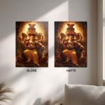 Shri Mahaveer Ganapati: The Divine Protector of Dharma & Destiny | Sacred Metal Poster