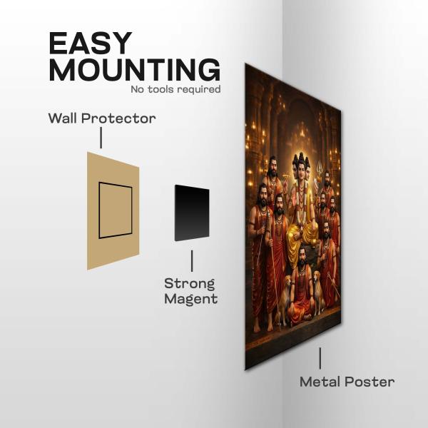 Shree Dattatreya Swami: The Eternal Guru of the Trimurti | Divine Metal Poster