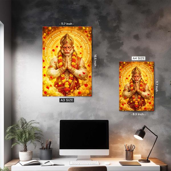 Shri Hanuman Ji: Eternal Devotion of “Sitaram” | Divine Bhakti Metal Poster