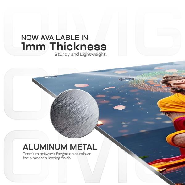 Shri Hanuman Ji: The Stillness of Infinite Strength | Divine Meditation Metal Poster