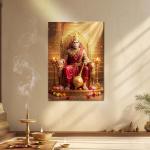 Shree Hanuman Mahaveer: The Divine Throne of Strength & Devotion Metal Poster
