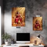 Shree Hanuman Mahaveer: The Divine Throne of Strength & Devotion Metal Poster