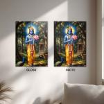 Shri Krishna Van Vihar: The Lotus-Bearer of Divine Harmony | Celestial Forest Metal Poster