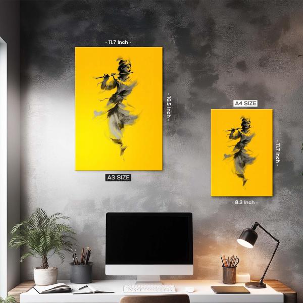 Krishna: The Golden Melody Metal Poster