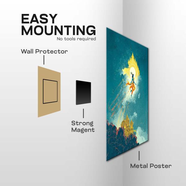 Krishna: The Celestial Ascension Metal Poster