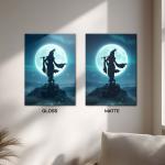 Shree Krishna: The Moonlit Flute of Eternal Love | Celestial Divine Metal Poster