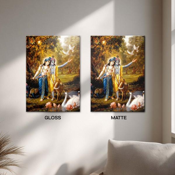 Krishna–Balaram Vana Leela: Divine Brothers of Protection & Peace | Devotional Metal Poster