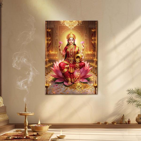 Padma Lakshmi: Goddess of Wealth & Divine Abundance Metal Poster