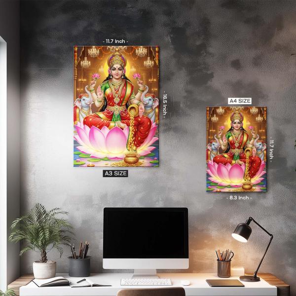 Maa Lakshmi: Goddess of Wealth & Divine Abundance Metal Poster