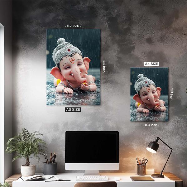Bal Ganesha: Innocence, Joy & Divine Beginnings Metal Poster