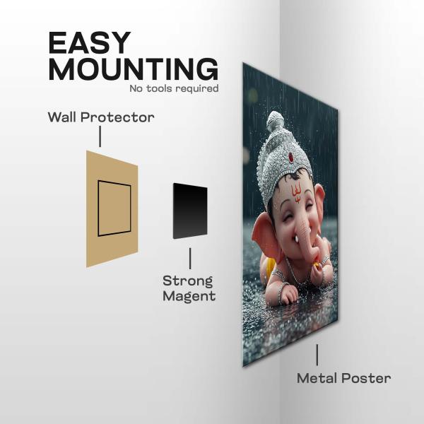 Bal Ganesha: Innocence, Joy & Divine Beginnings Metal Poster