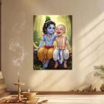 Bal Krishna & Sudama: The Eternal Smile of Divine Friendship | Celestial Devotional Metal Poster
