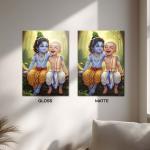 Bal Krishna & Sudama: The Eternal Smile of Divine Friendship | Celestial Devotional Metal Poster