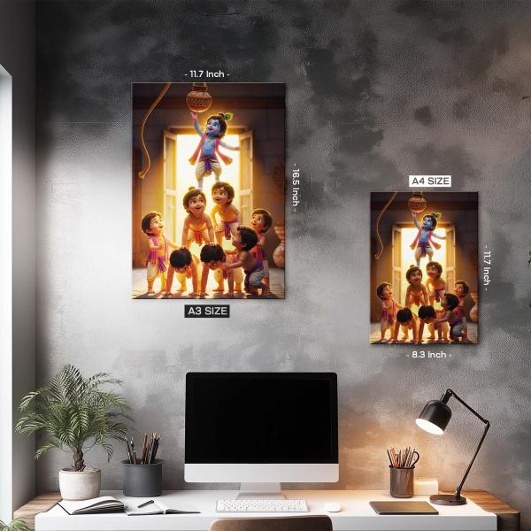 Bal Krishna: The Joy of Divine Mischief Metal Poster