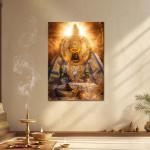 Maa Ambabai (Mahalakshmi of Kolhapur): The Radiant Throne of Shakti & Dharma | Divine Metal Poster