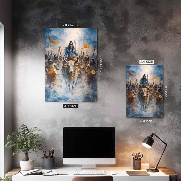 Mahadev Rudra Yatra: The Cosmic Procession of Power & Awakening Metal Poster