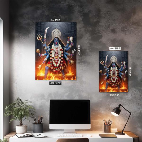 Maa Mahakali: The Fierce Mother of Time, Power & Liberation | Divine Metal Poster