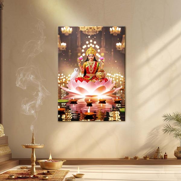 Goddess Lakshmi: Eternal Light of Prosperity Metal Poster