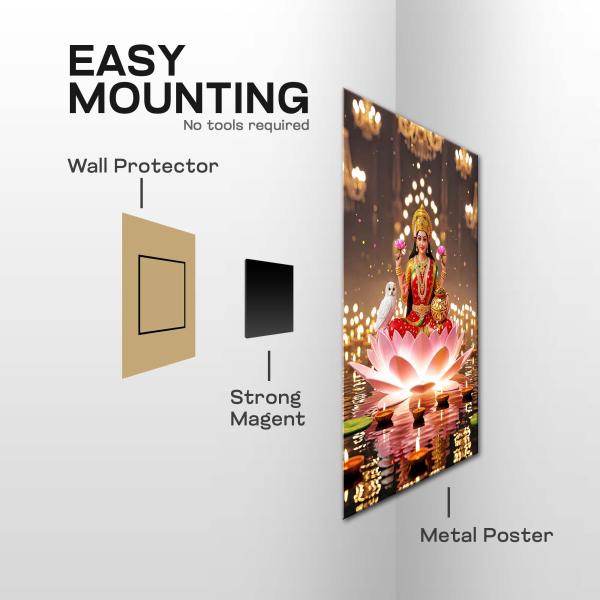 Goddess Lakshmi: Eternal Light of Prosperity Metal Poster