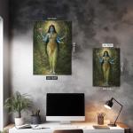 Mata Shakambhari: The Divine Mother of Nourishment & Protection | Sacred Forest Metal Poster