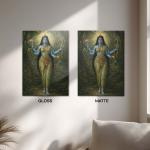 Mata Shakambhari: The Divine Mother of Nourishment & Protection | Sacred Forest Metal Poster