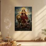 Maa Durga: Supreme Shakti, Slayer of Darkness & Eternal Protector | Divine Warrior Metal Poster