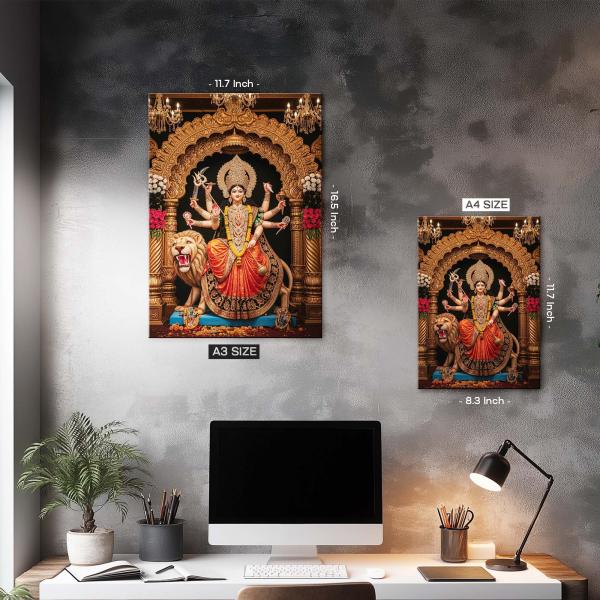 Maa Durga: The Eternal Protector Metal Poster