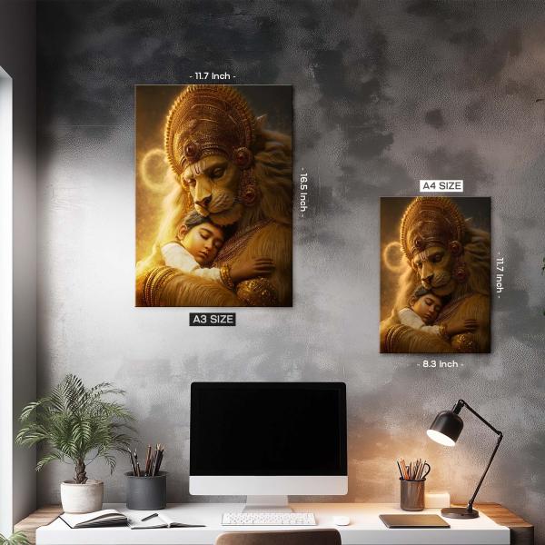 Narasimha Avatar: Divine Protector of Innocence & Faith Metal Poster