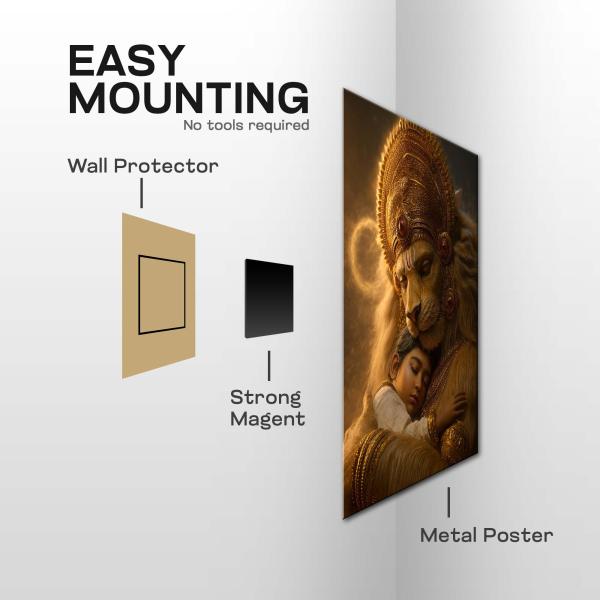 Narasimha Avatar: Divine Protector of Innocence & Faith Metal Poster