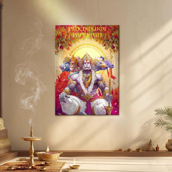 Panchmukhi Hanuman: The Radiant Warrior Metal Poster
