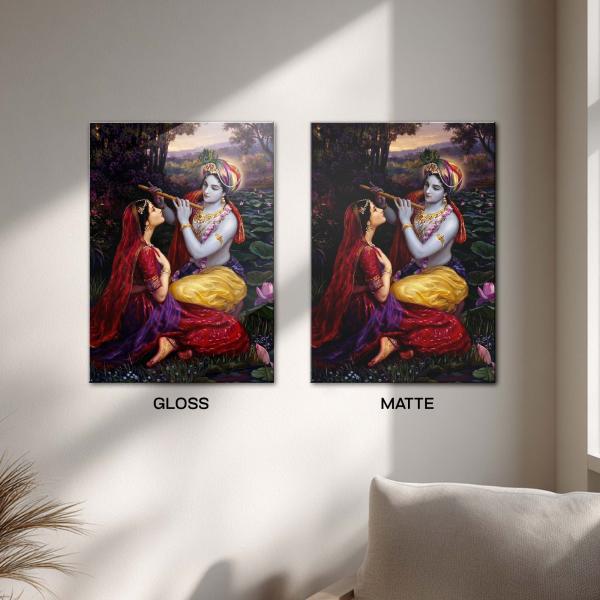 Shri Radha Krishna: The Eternal Union of Divine Love | Sacred Metal Poster