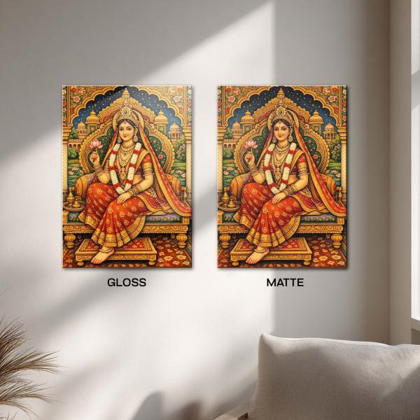 Shri Radha Rani: The Supreme Goddess of Divine Love | Sacred Metal Poster