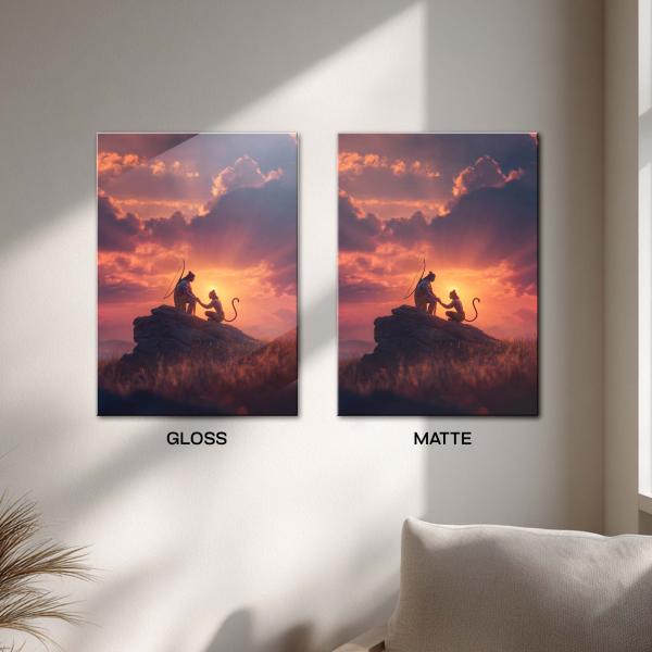 Bhakti & Maryada: Rama and Hanuman at Sunset Metal Poster