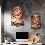 Saraswati Pushpa Sangeet: Goddess of Wisdom & Divine Melody Metal Poster