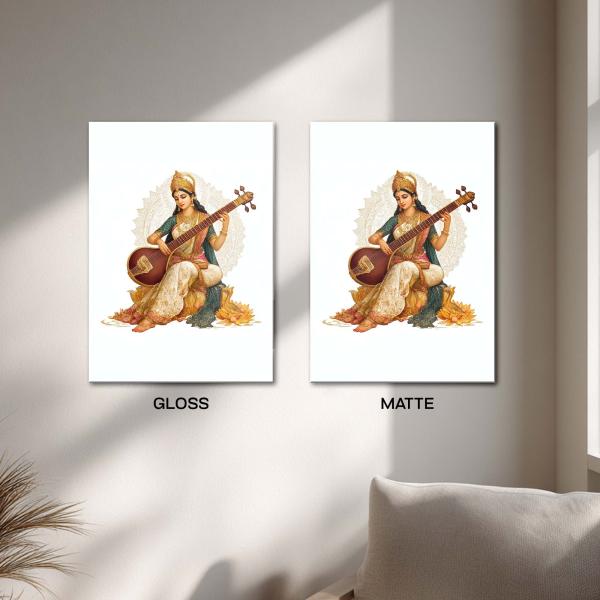 Maa Saraswati: Empress of Wisdom, Music & Pure Consciousness | Divine Metal Poster