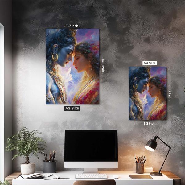 Shiv Parvati: Sacred Union of Souls Metal Poster