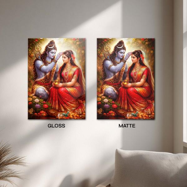 Shiv–Shakti: The Sacred Union of Eternal Love | Divine Celestial Metal Poster