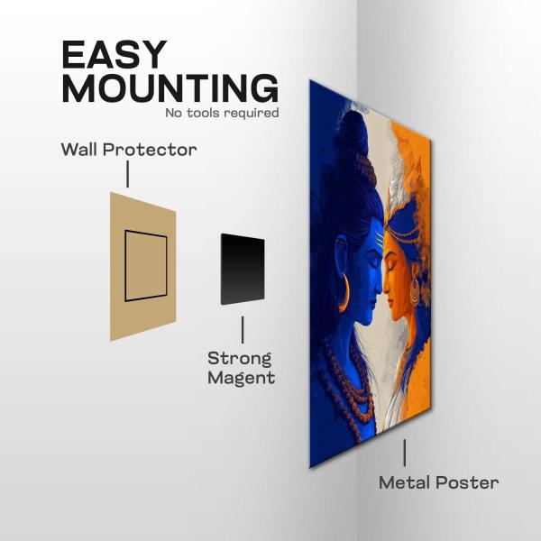 Ardhanarishvara: The Eternal Union of Shiva & Shakti | Divine Metal Poster