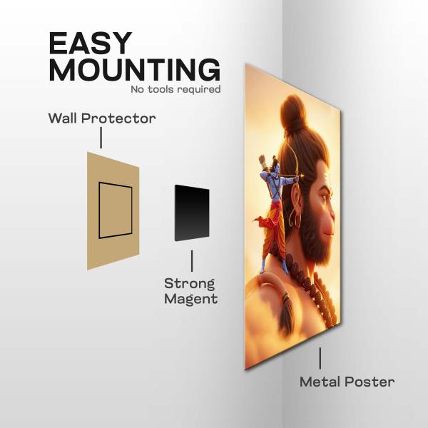 Ram Bhakt Hanuman: Strength Guided by Devotion Metal Poster