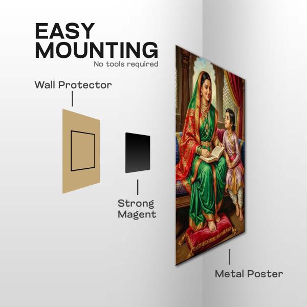 Rajmata Jijau: The Sacred Mother of Swarajya | Eternal Heritage Metal Poster