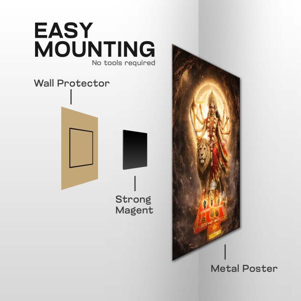 Maa Vaishno Devi: The Supreme Shakti of Faith & Fulfillment | Sacred Metal Poster