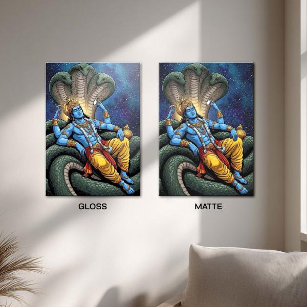 Vishnu: Cosmic Preserver of Eternal Balance Metal Poster