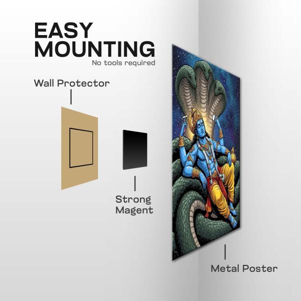 Vishnu: Cosmic Preserver of Eternal Balance Metal Poster